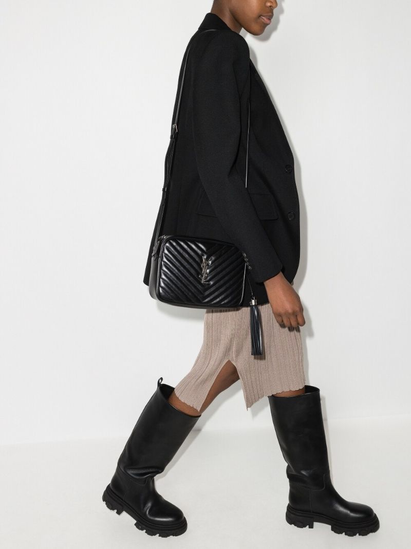 Black  Lou Quilted Leather Camera Bag