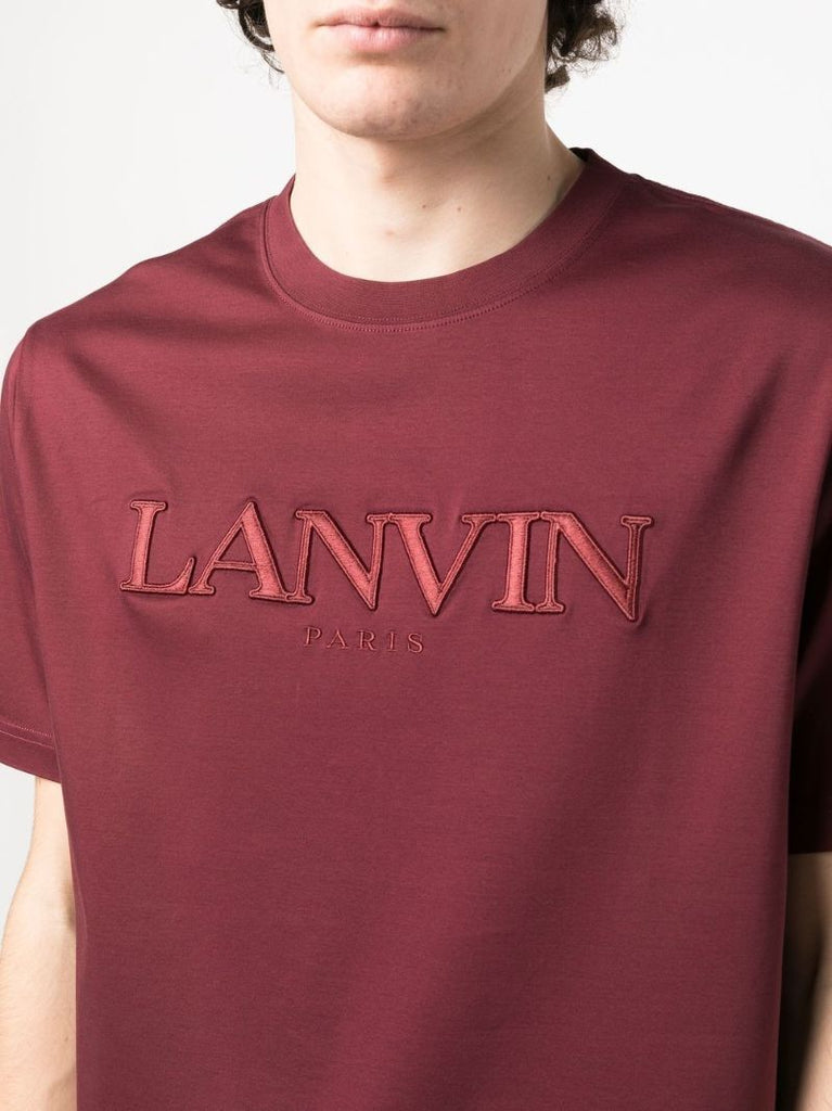 Red Logo Embroidered T-shirt