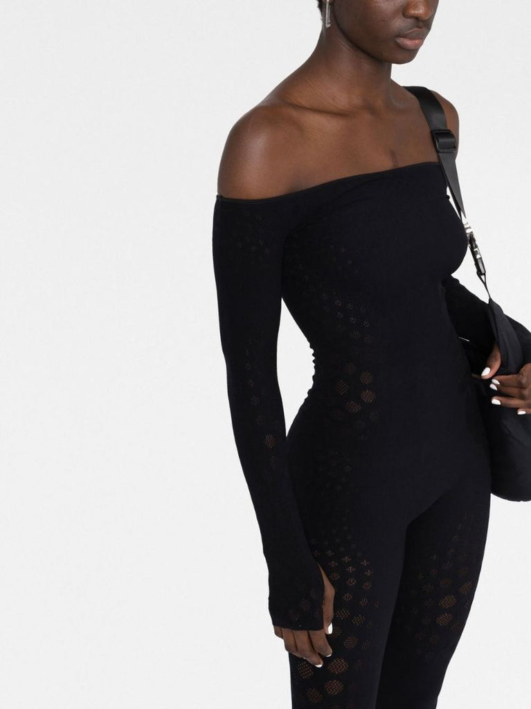 Black Dots Off-the-shoulder Jumpsuit