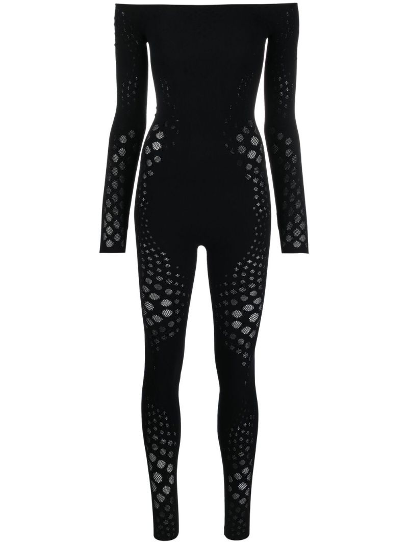 Black Dots Off-the-shoulder Jumpsuit
