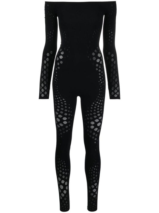 Black Dots Off-the-shoulder Jumpsuit