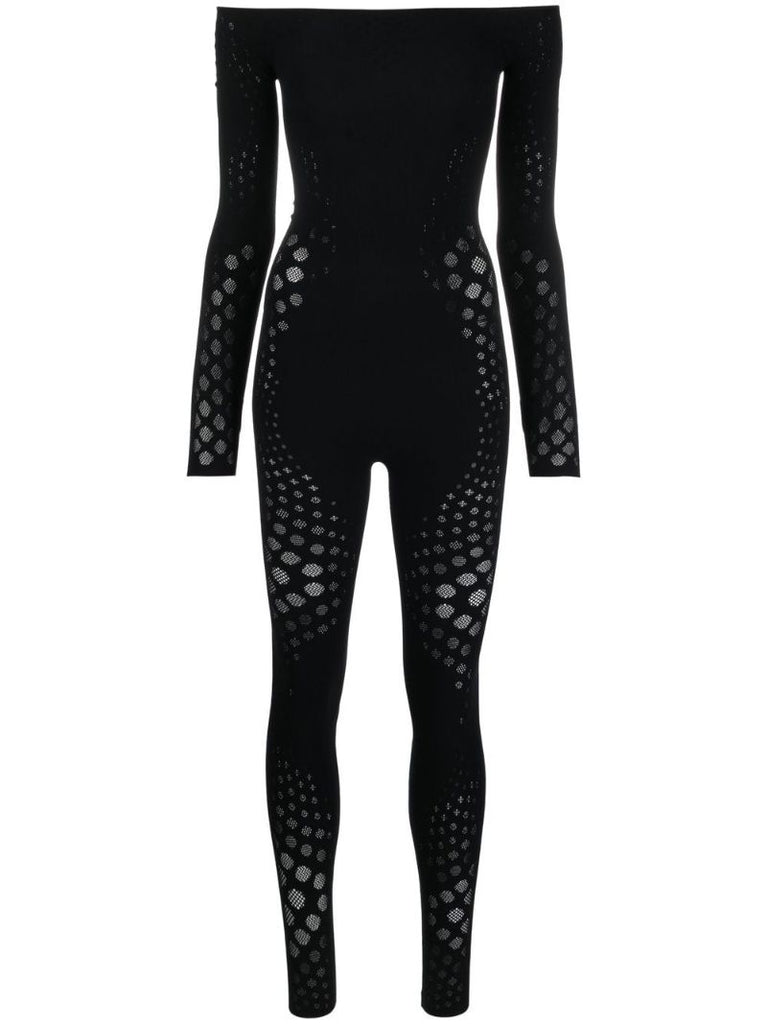 Black Dots Off-the-shoulder Jumpsuit