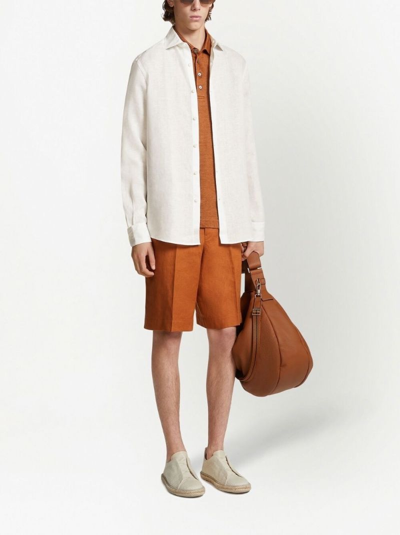 White Linen Long Sleeved Shirt