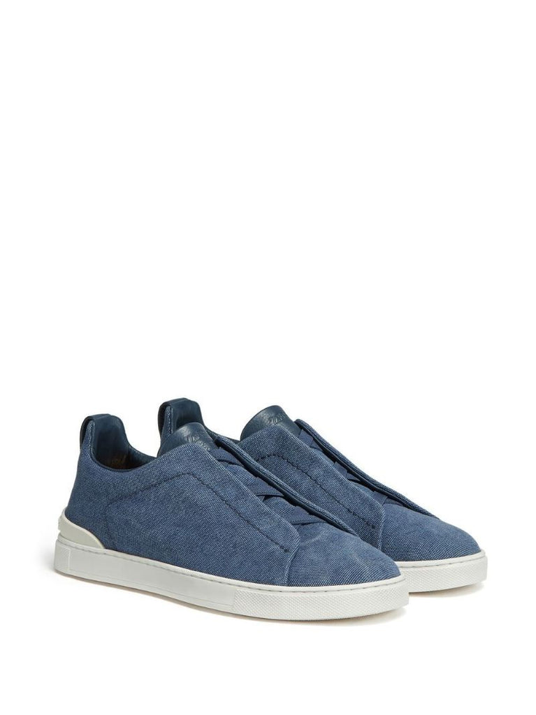Blue Triple Stitch Low-top Suede Sneakers
