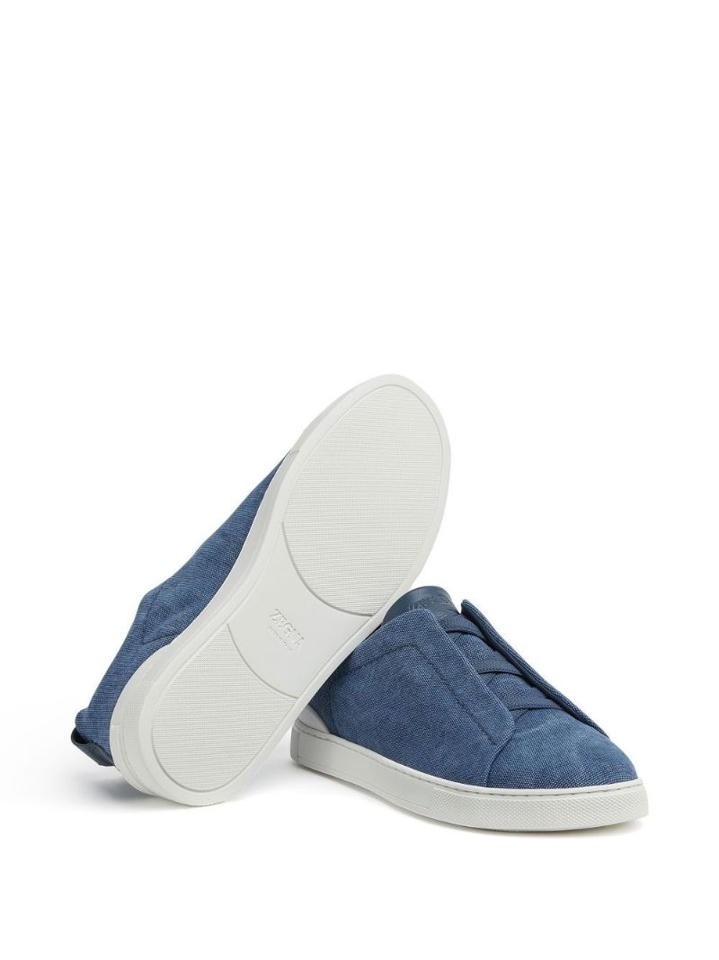 Blue Triple Stitch Low-top Suede Sneakers