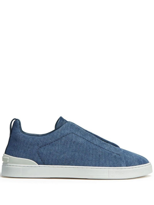 Blue Triple Stitch Low-top Suede Sneakers