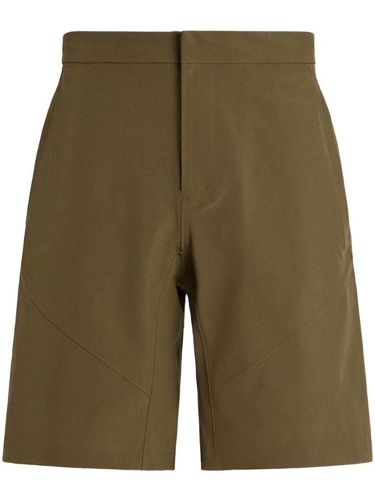 Green Techmerino Bermuda Shorts