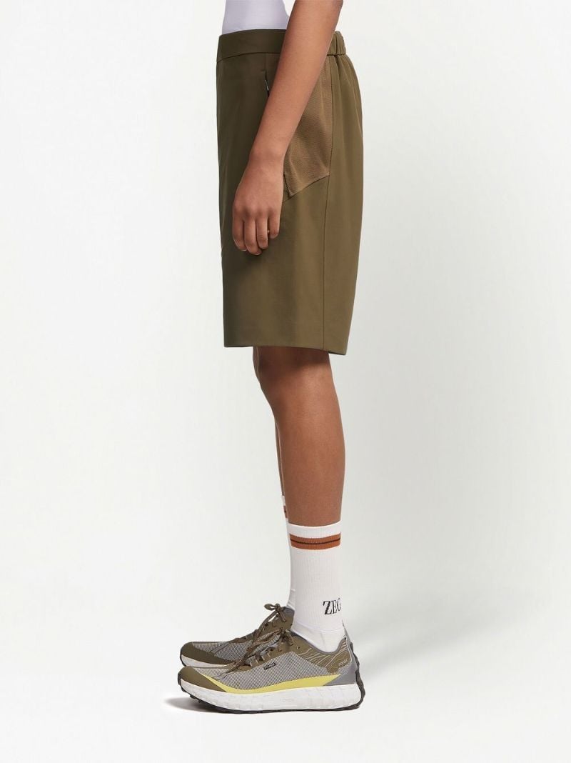 Green Techmerino Bermuda Shorts