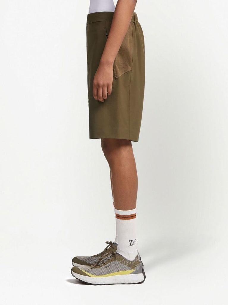 Green Techmerino Bermuda Shorts