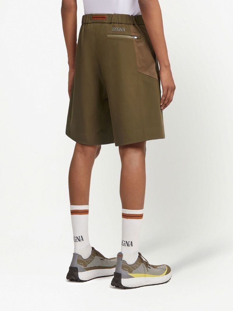 Green Techmerino Bermuda Shorts