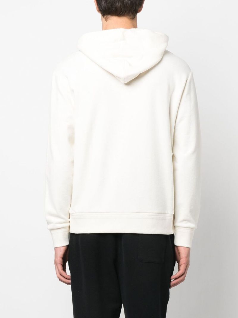 White Knitted Cotton Hoodie