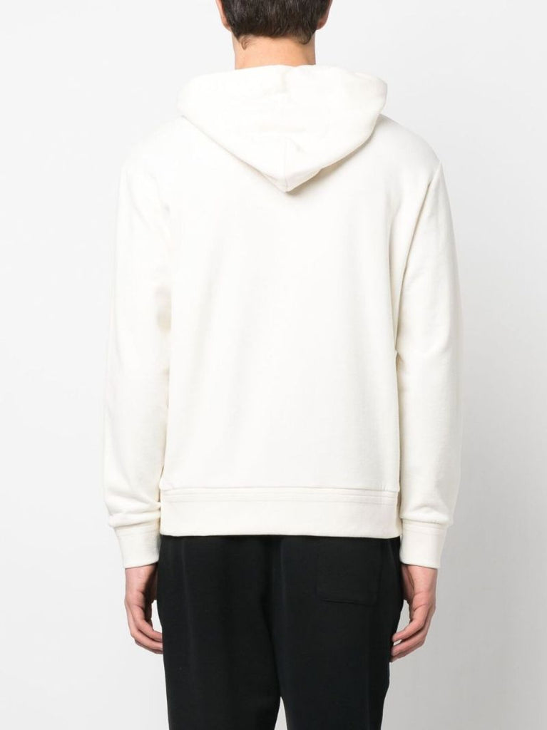 White Knitted Cotton Hoodie