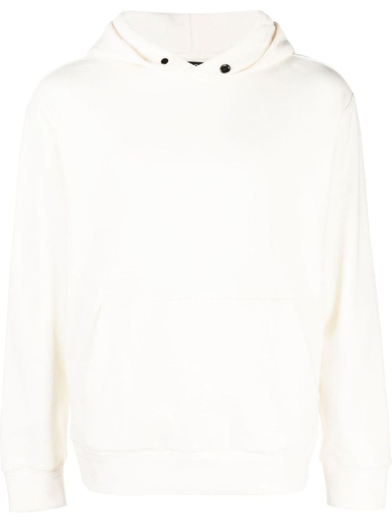 White Knitted Cotton Hoodie