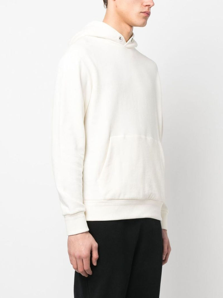 White Knitted Cotton Hoodie