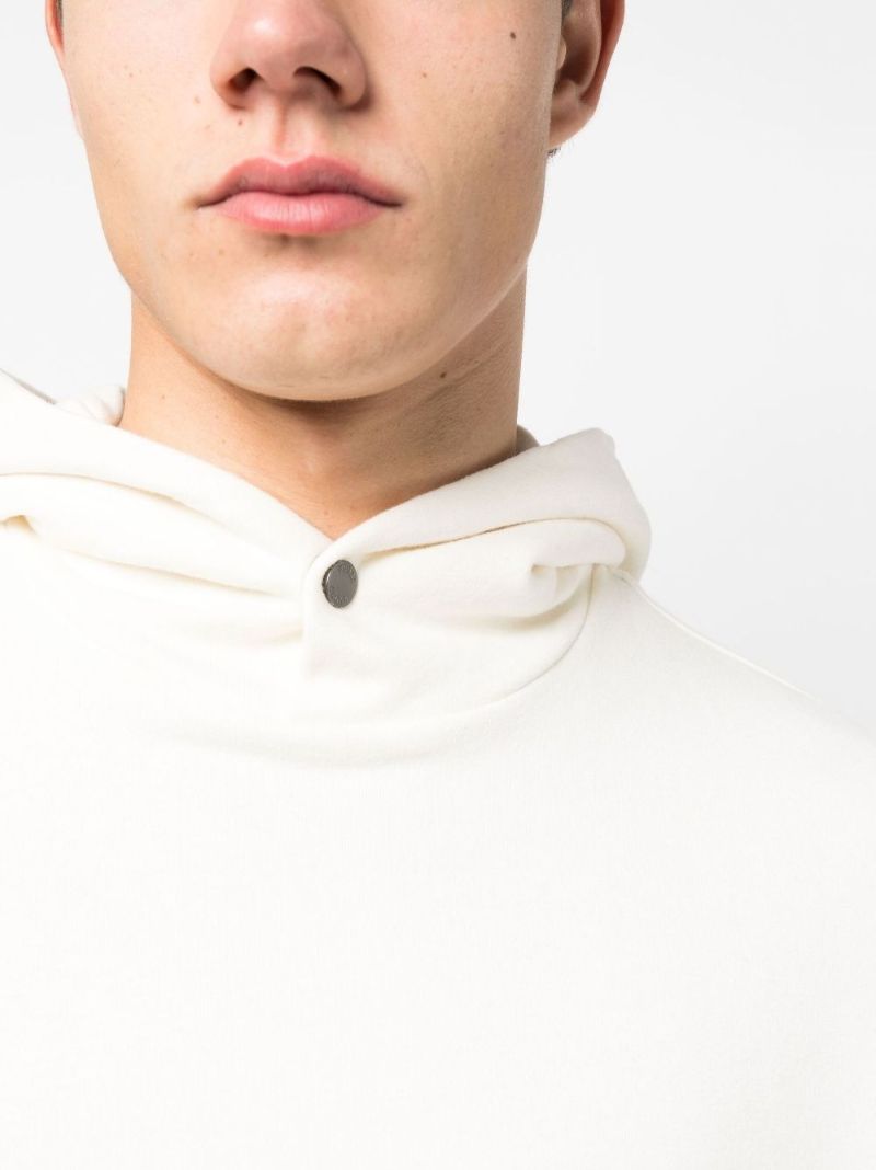 White Knitted Cotton Hoodie