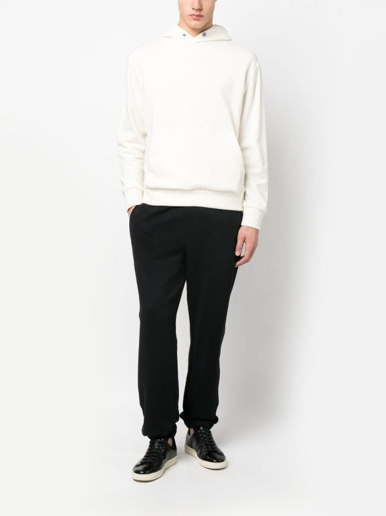 White Knitted Cotton Hoodie