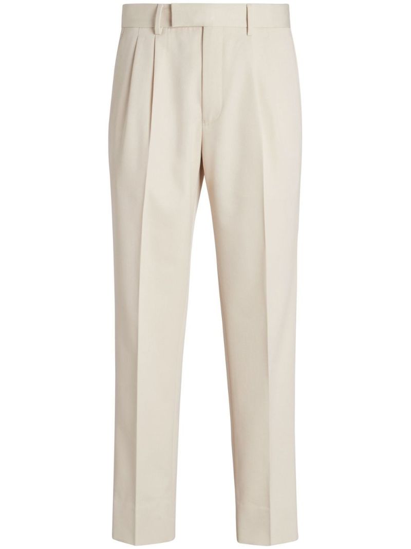Neutral Straight-leg Tailored Trousers