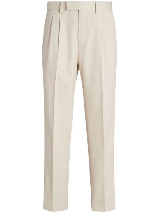 Neutral Straight-leg Tailored Trousers