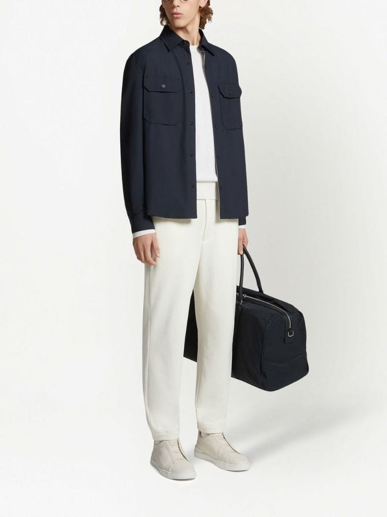 White Tapered Track Pants