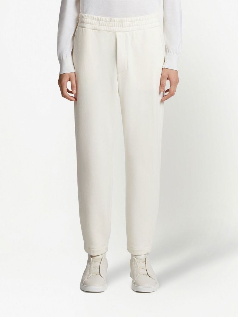 White Tapered Track Pants