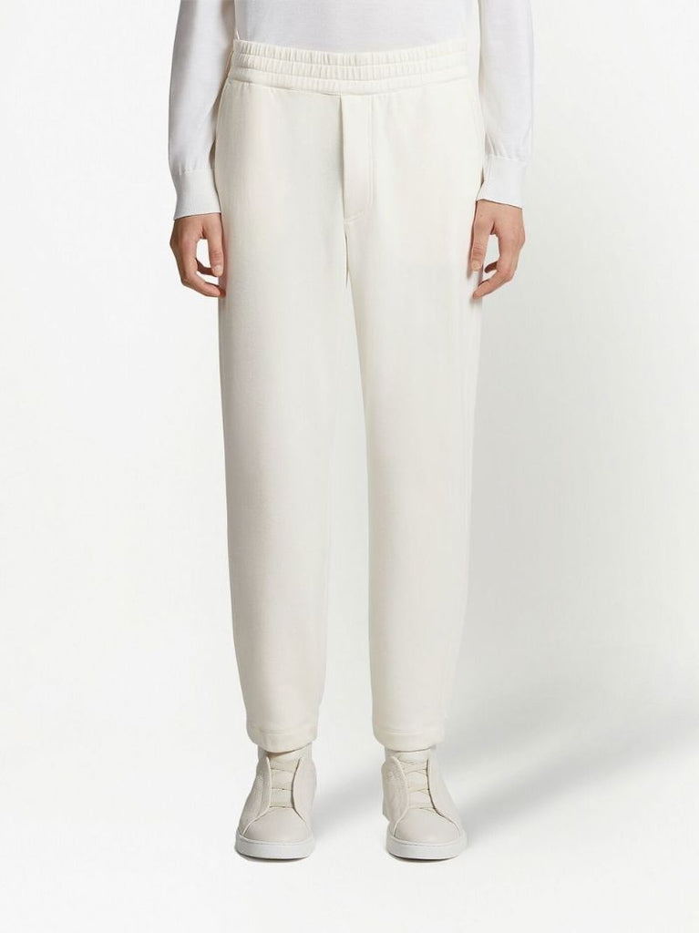 White Tapered Track Pants