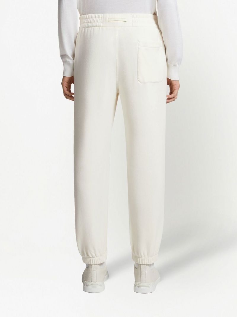White Tapered Track Pants