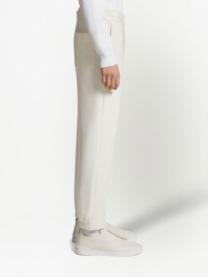 White Tapered Track Pants