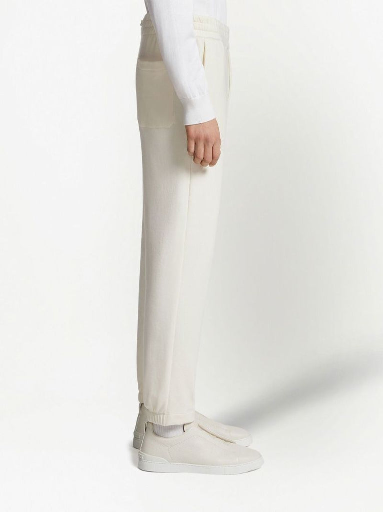 White Tapered Track Pants