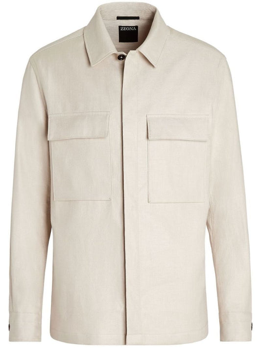 Neutral Linen Overshirt