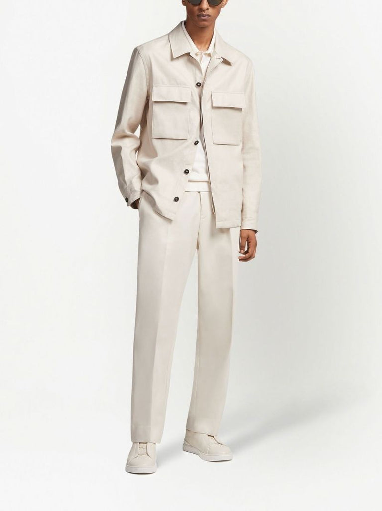 Neutral Linen Overshirt