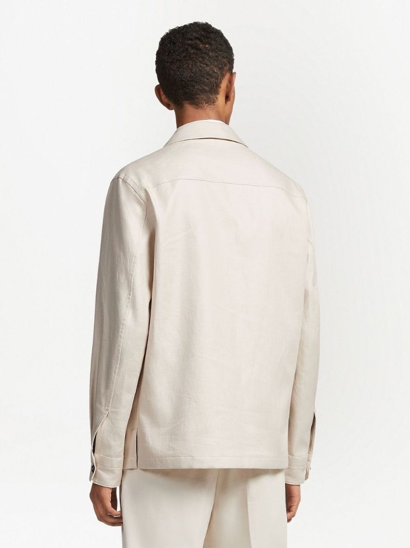 Neutral Linen Overshirt