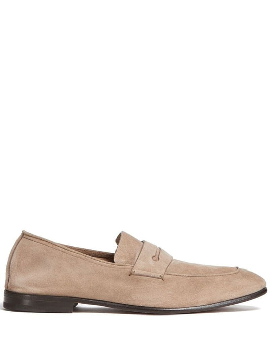 Neutral L'asola Suede Loafers