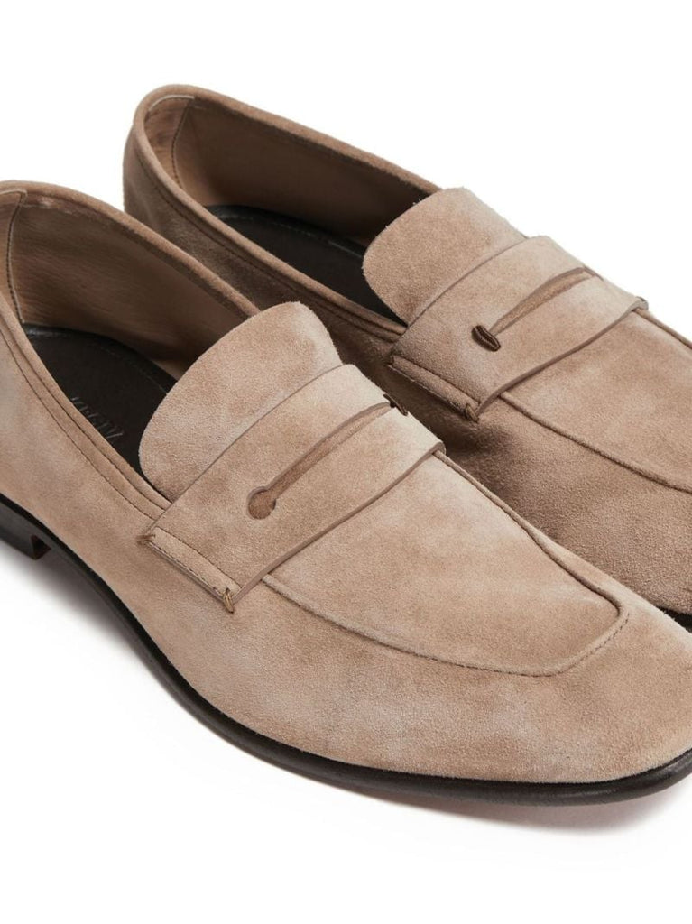 Neutral L'asola Suede Loafers