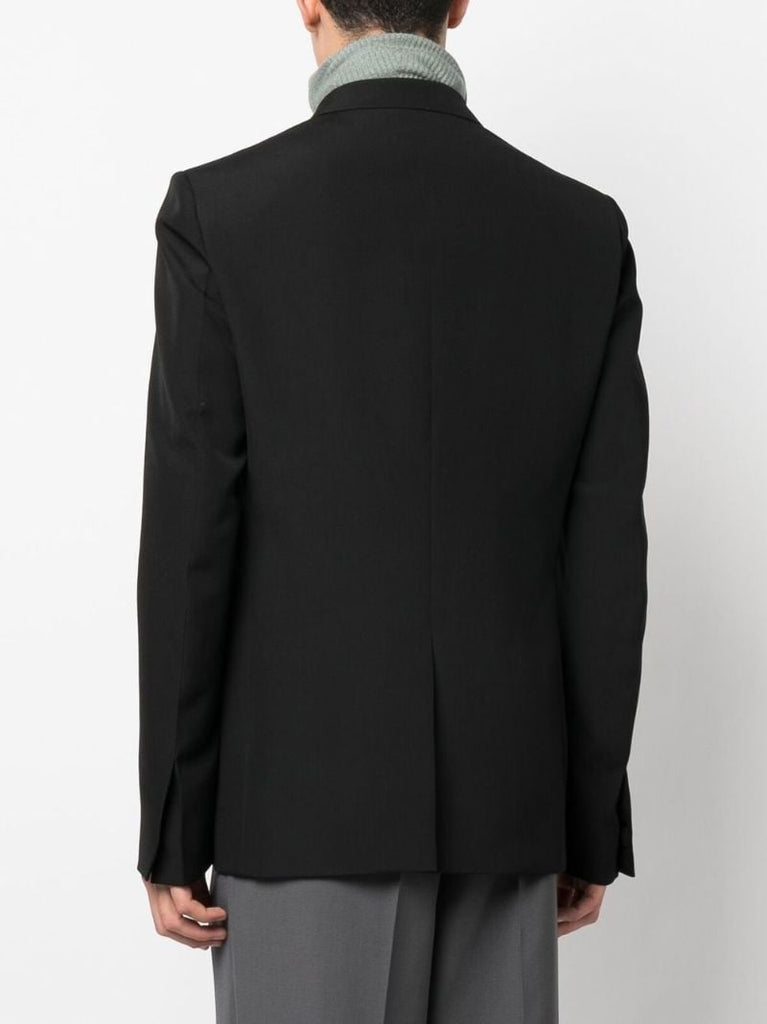 Black U-lock Buckle Wool Blazer