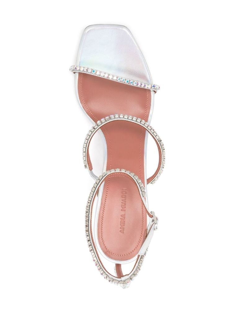 Silver Gilda 95 Crystal Leather Sandals