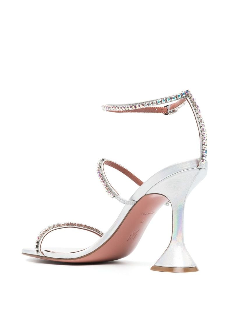 Silver Gilda 95 Crystal Leather Sandals