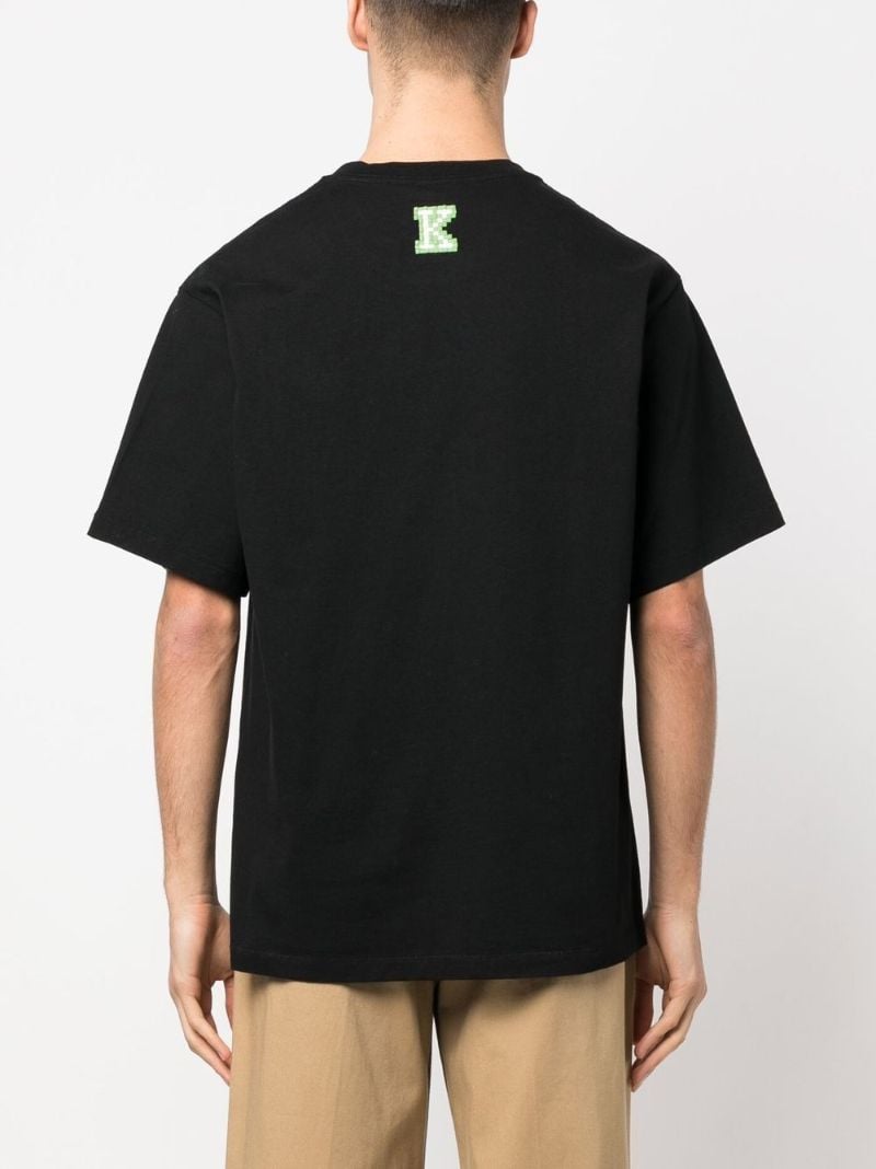 Black Pixel Logo Embroidered T-shirt