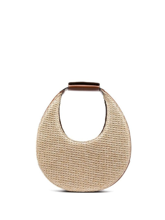 Neutral Moon Raffia Top Handle Bag