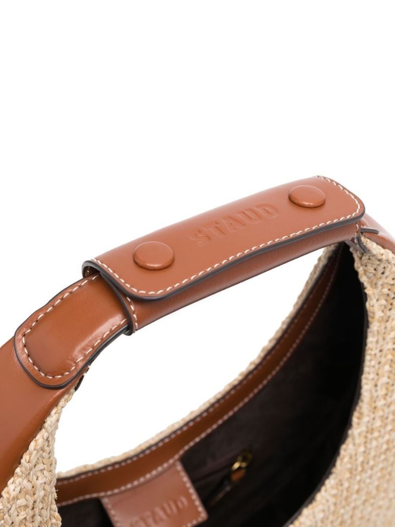 Neutral Moon Raffia Top Handle Bag