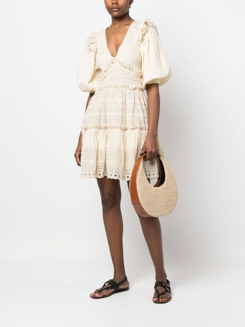 Neutral Moon Raffia Top Handle Bag