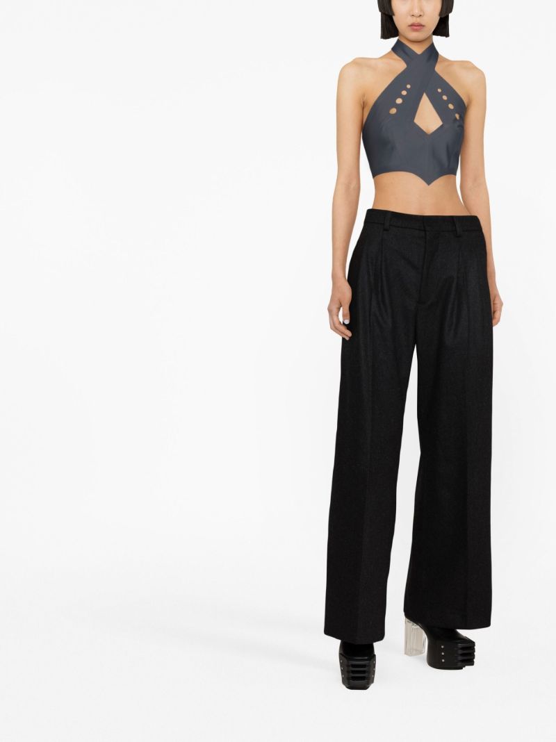 Grey Cut-out Crop Top