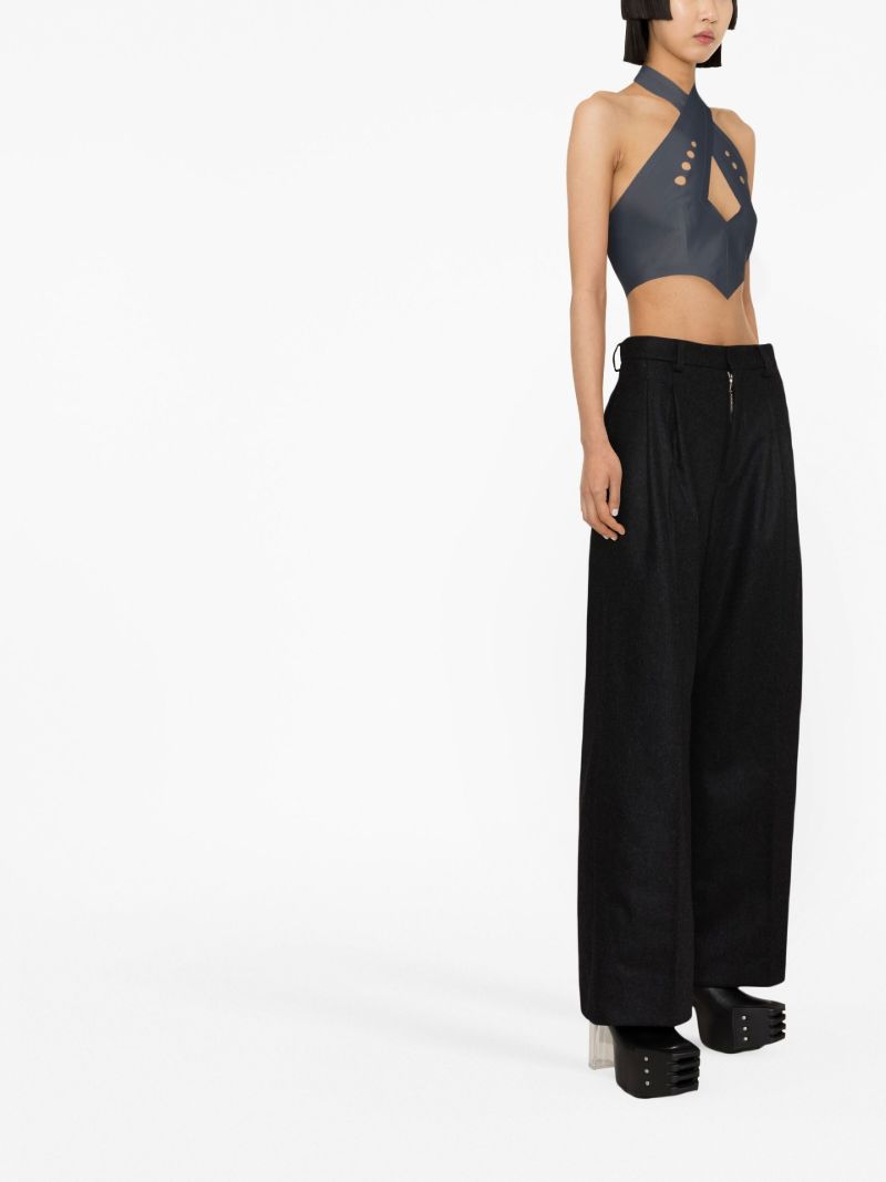 Grey Cut-out Crop Top