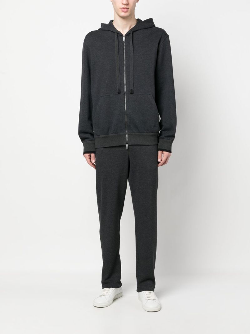 Grey Cotton-blend Track Pants