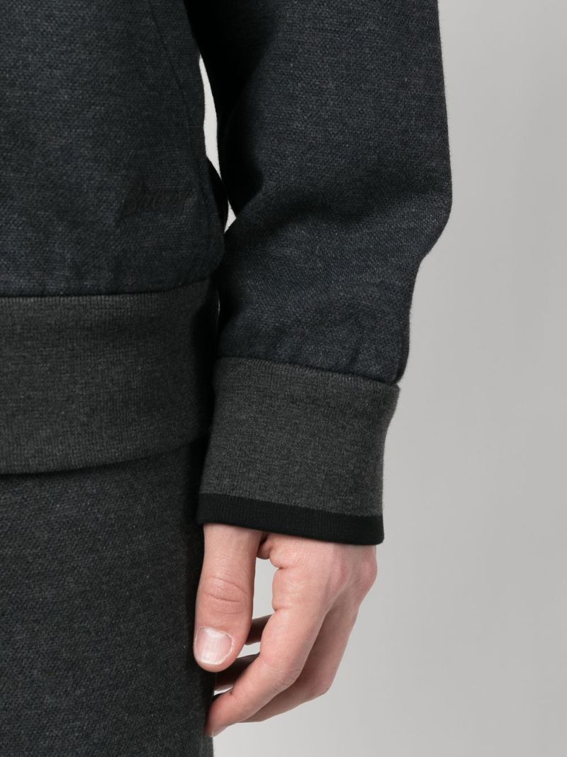 Black Cotton Zip-up Hoodie