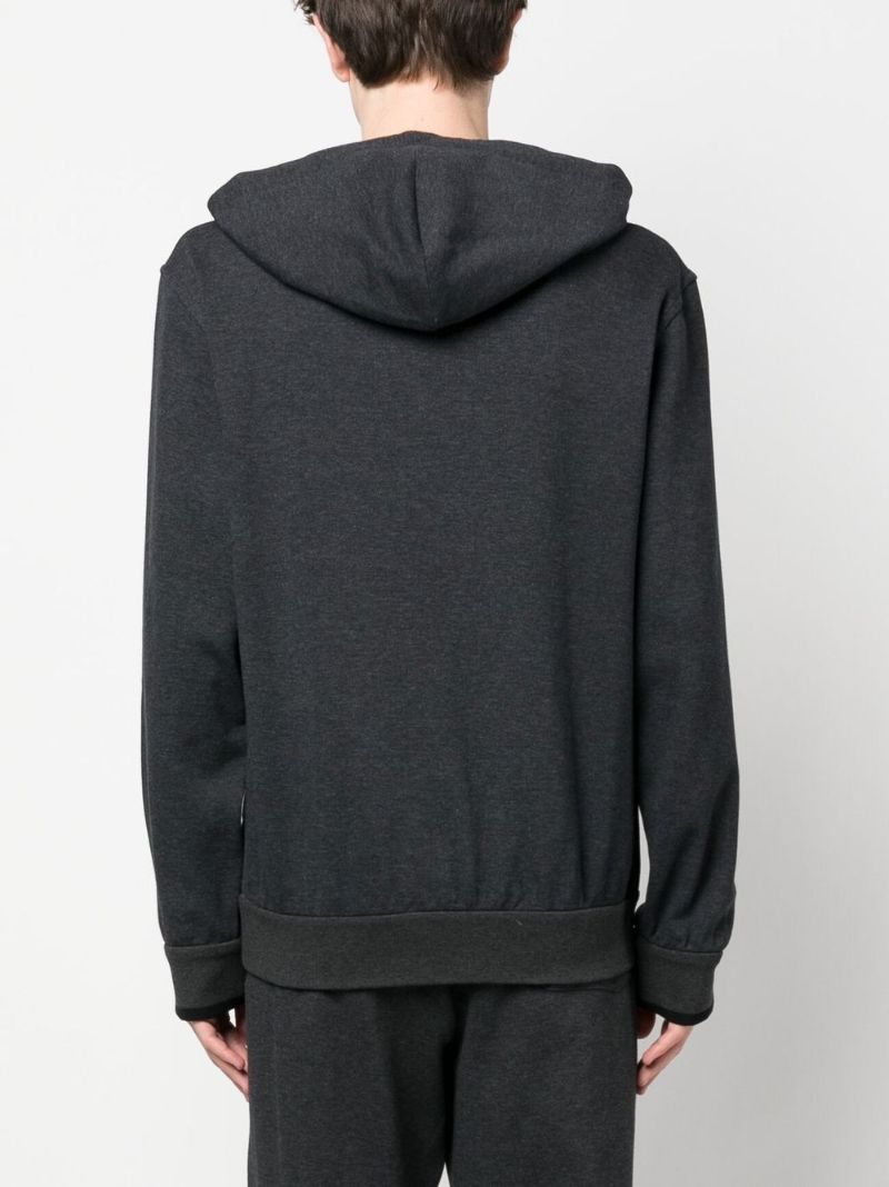 Black Cotton Zip-up Hoodie
