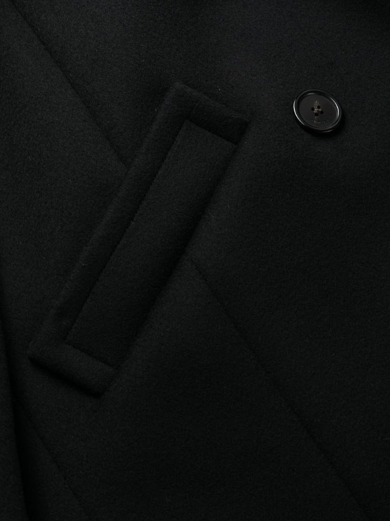Black Double-breasted Wool Coat