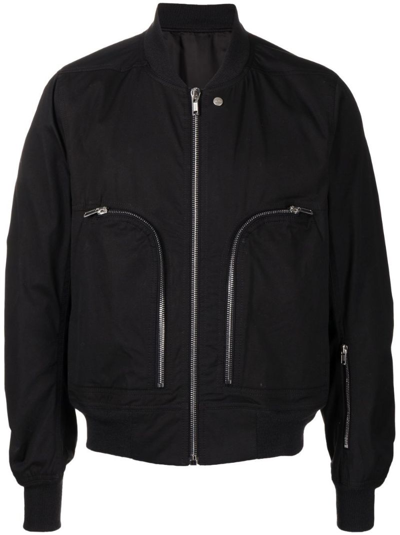 Black Multi Zip Bomber Jacket