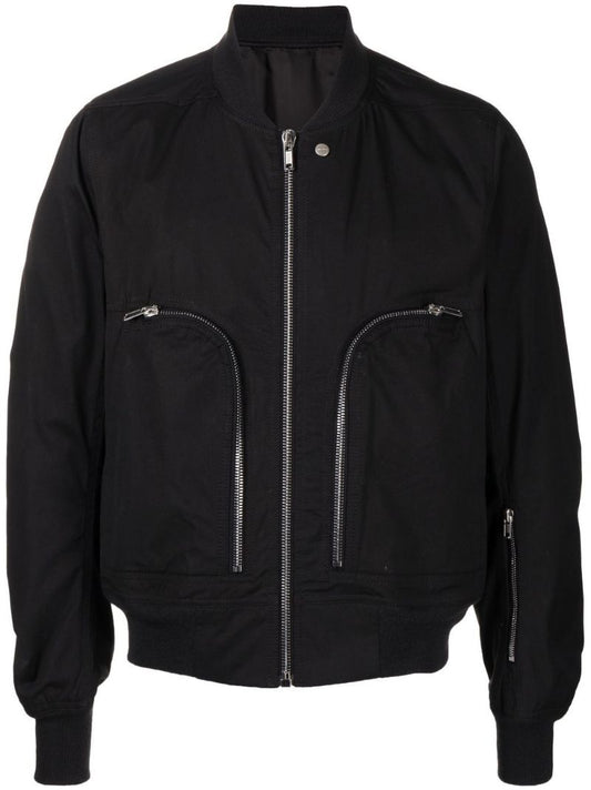 Black Multi Zip Bomber Jacket