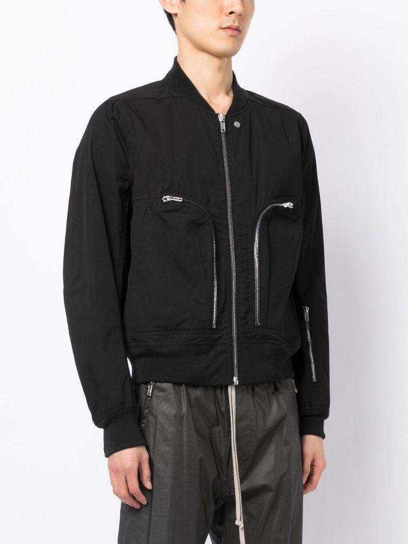 Black Multi Zip Bomber Jacket