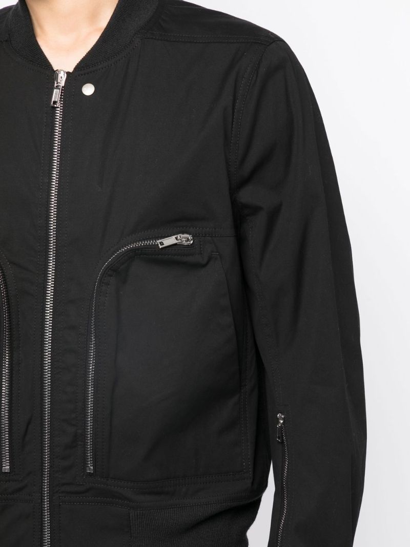 Black Multi Zip Bomber Jacket